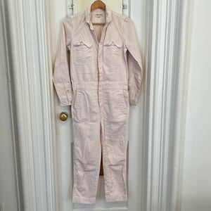 Madewell Denim Long Sleeved Coveralls in Blush Pink